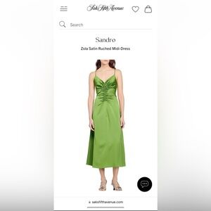 Sandro Zola Satin Ruched Midi-Dress